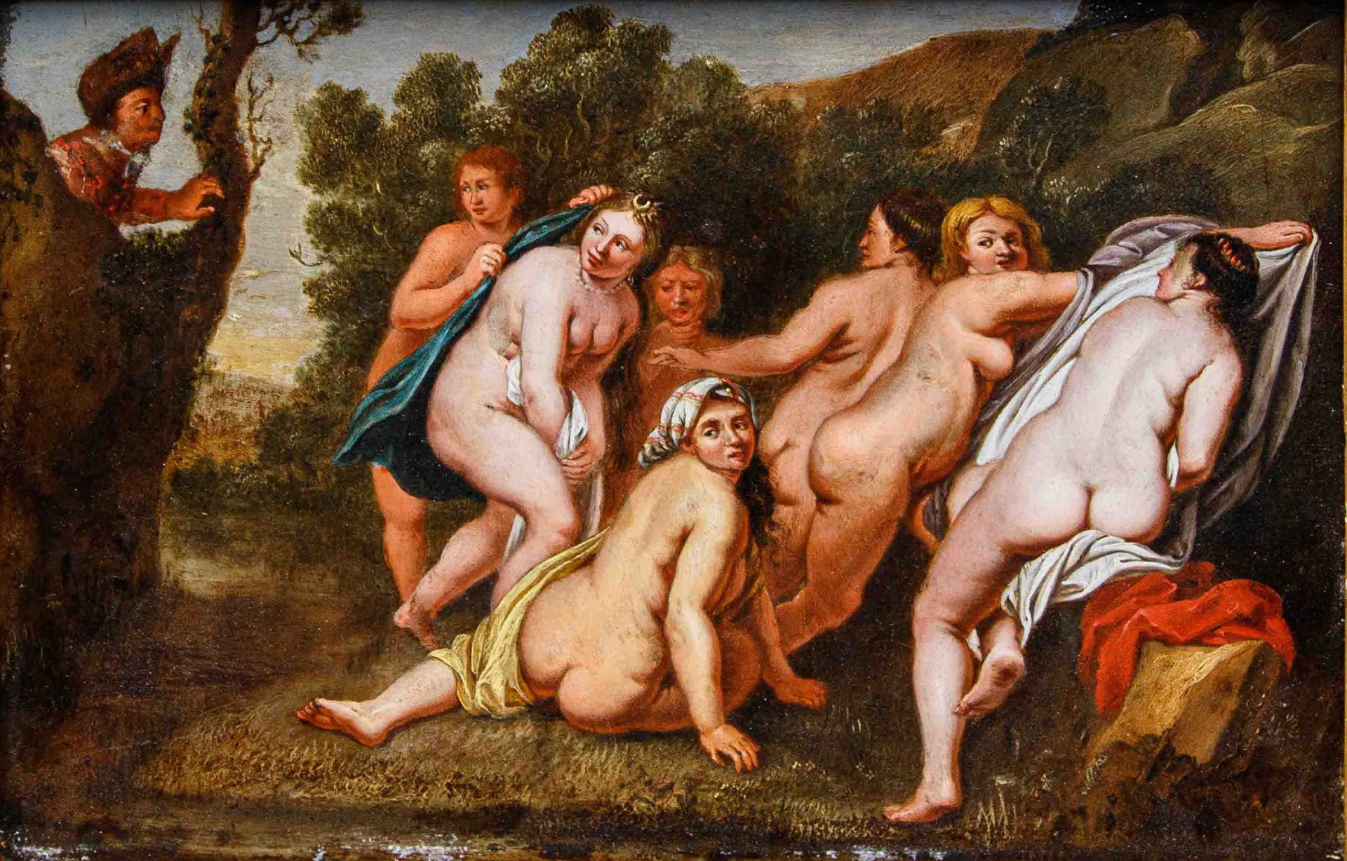Atelier de Frans Wouters (Lierre, 1612 – Anvers, 1659), Diane surprise au bain